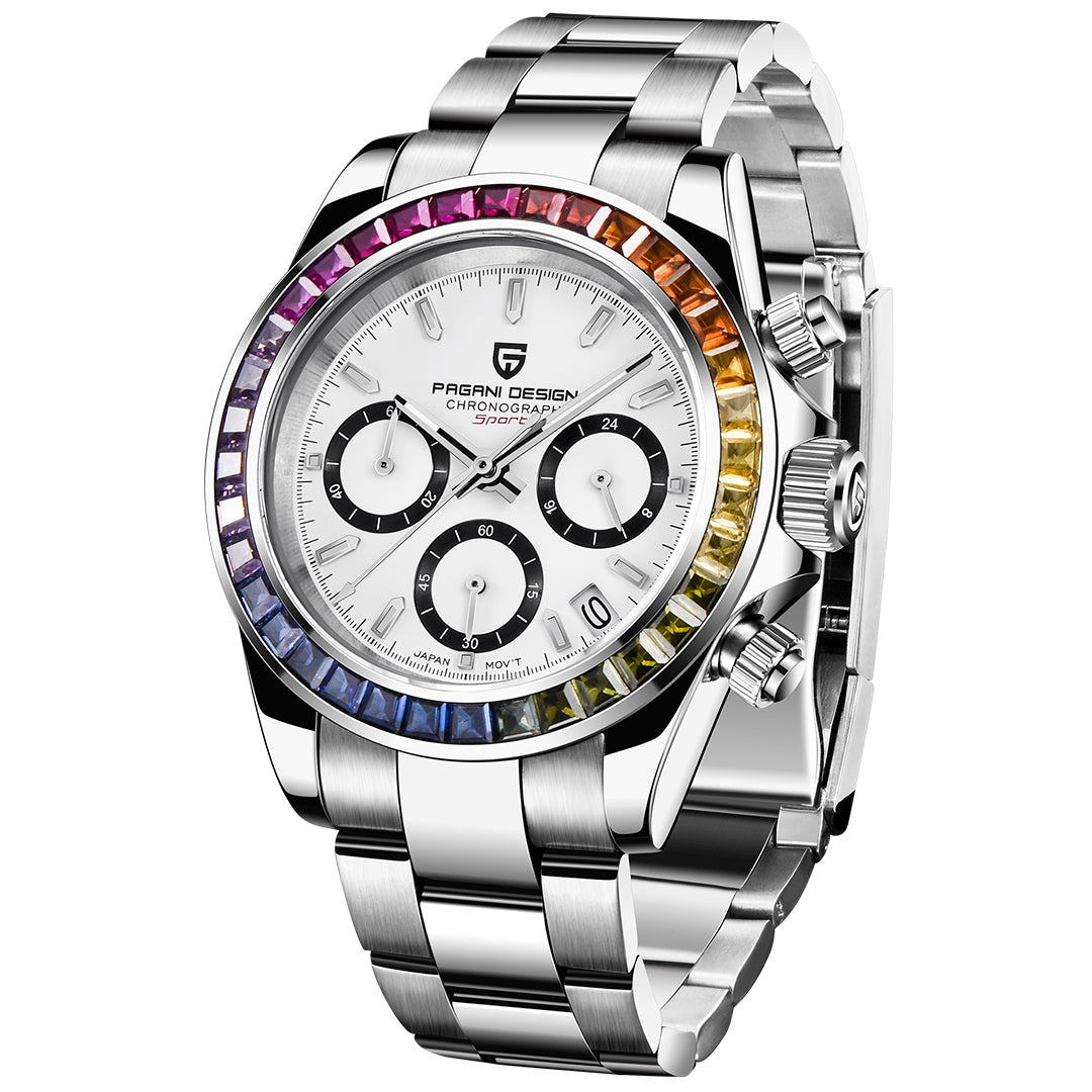 PAGANI DESIGN PD-1644 Chronograph Rainbow Bezel VK63 - variant