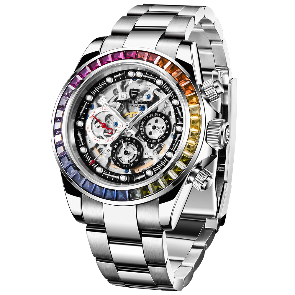 PAGANI DESIGN Skeleton Automatic Rainbow Bezel - variant
