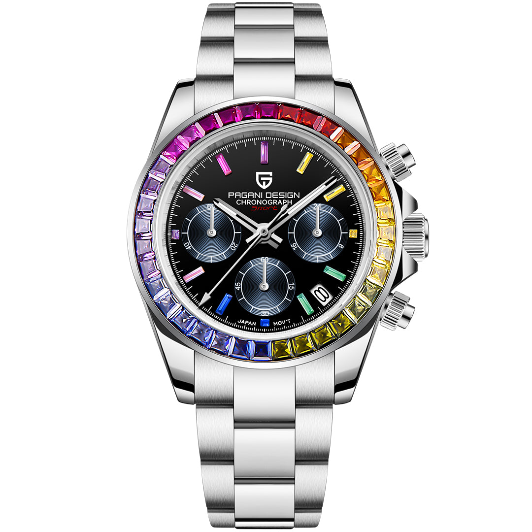 PAGANI DESIGN PD-1644 Chronograph Rainbow Bezel VK63